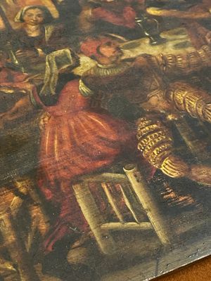 Ecole flamande: 'Faire la fête dans une auberge', huile sur panneau, 17ème — photo 7