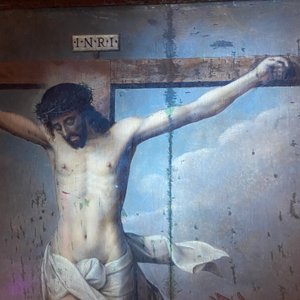Ecole flamande: Soldats romains se battent pour un jeu de dés devant le Christ en croix, huile sur panneau, 1ère moitié du 16ème — photo 22