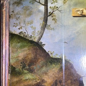 Ecole flamande: Soldats romains se battent pour un jeu de dés devant le Christ en croix, huile sur panneau, 1ère moitié du 16ème — photo 78