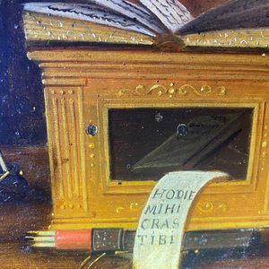 Ecole flamande, suiveur de Joos van Cleve (ca. 1485-1540), huile sur panneau, 16/17ème: Saint Jérôme dans son étude — photo 11