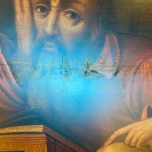 Ecole flamande, suiveur de Joos van Cleve (ca. 1485-1540), huile sur panneau, 16/17ème: Saint Jérôme dans son étude — photo 40