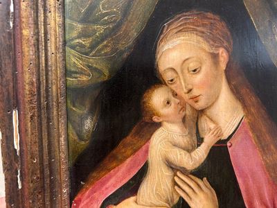 Ecole flamande: Vierge à l'Enfant, huile sur panneau, 16/17ème — photo 12
