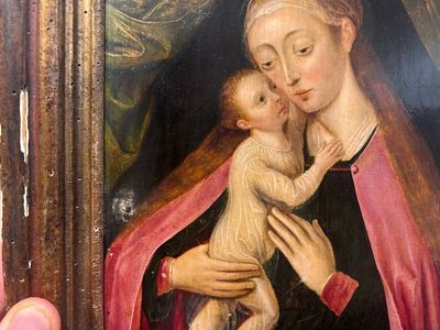 Ecole flamande: Vierge à l'Enfant, huile sur panneau, 16/17ème — photo 13