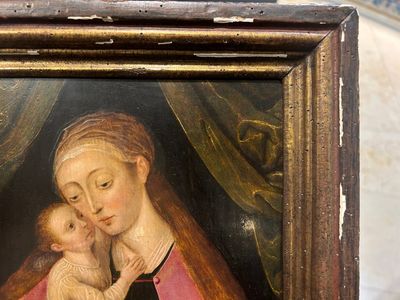 Ecole flamande: Vierge à l'Enfant, huile sur panneau, 16/17ème — photo 10