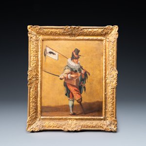 Ecole française, d'après Abraham Bosse (1602-1676): 'Le marchand de mort aux rats', huile sur toile dans son cadre d'époque, 17/18ème — photo 2
