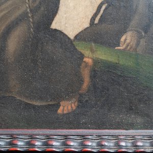 Ecole française, peinture sur pierre, 17ème: Saint Dominique recevant l’Enfant de la Vierge — photo 3