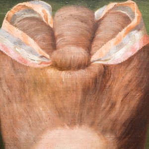 Ecole française: Portrait de Mademoiselle de Mirabelle, huile sur toile, 18ème — photo 5