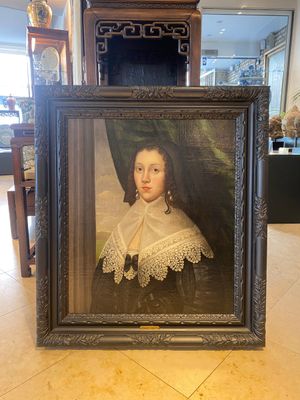 Ecole hollandaise: Portrait d'une jeune femme au col de dentelle, huile sur toile, daté 1642 — photo 1