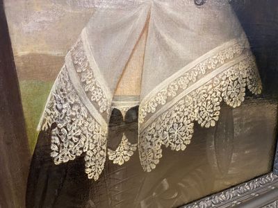 Ecole hollandaise: Portrait d'une jeune femme au col de dentelle, huile sur toile, daté 1642 — photo 5