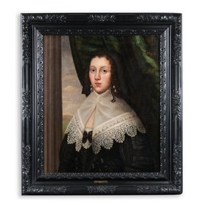 Ecole hollandaise: Portrait d'une jeune femme au col de dentelle, huile sur toile, daté 1642 — photo 2