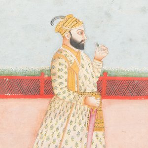Ecole indienne, deux miniatures: 'Portrait du prince Murad Bakhsh' et 'Scène d'une Ragamala', 18/19ème — photo 4
