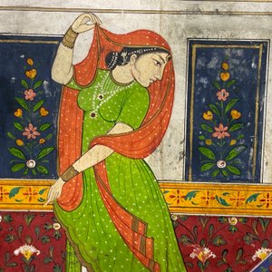 Ecole indienne, miniature: 'Entretien avec le Maharaja Ranjit Singh', pigments opaques rehaussés d'or sur papier, 19ème — photo 18