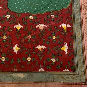 Ecole indienne, miniature: 'Entretien avec le Maharaja Ranjit Singh', pigments opaques rehaussés d'or sur papier, 19ème — photo 7