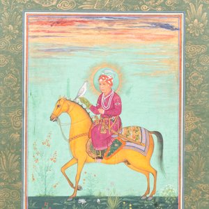 Ecole indienne, miniature: 'Portrait d'Akbar le Grand, le troisième empereur moghol' — photo 1