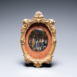 Ecole italienne: 'Adoration des bergers', miniature ovale en églomisé, 16ème — photo 2