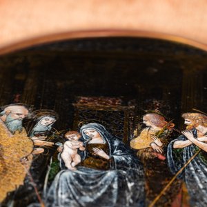 Ecole italienne: 'Adoration des bergers', miniature ovale en églomisé, 16ème — photo 9