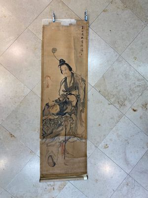 Ecole japonaise, suiveur de Sesson Shukei 雪村周継 (1504 – c. 1589): 'Deux immortels', encre et couleurs sur papier — photo 1