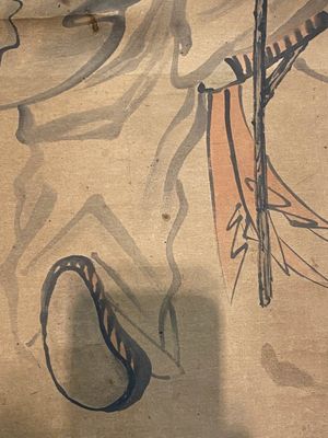 Ecole japonaise, suiveur de Sesson Shukei 雪村周継 (1504 – c. 1589): 'Deux immortels', encre et couleurs sur papier — photo 14