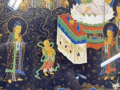 Ecole japonaise: 'Un chapitre du Sutra du Lotus', encre, couleurs et dorure sur papier, Edo/Meiji, 18/19ème — photo 8