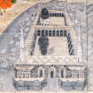 Ecole ottomane 'Vues sur Médine et La Mecque', encre et gouache sur papier, 19ème — photo 5