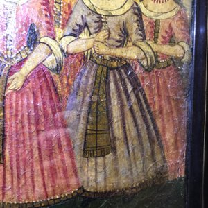 Ecole qajar: Triptyque d'une parade d'un prince, huile sur panneau, Iran, 19ème — photo 7