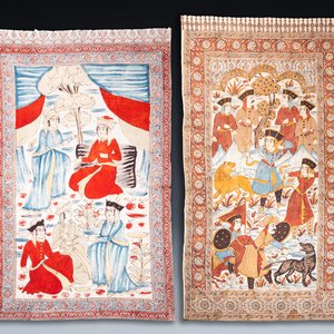 Ecole qajare: deux peintures sur coton, 19/20ème — photo 1