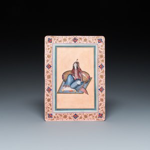Ecole qajare, miniature: 'Femme au repos' — photo 2