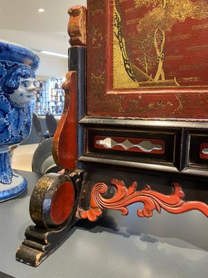 Ecran de table en bois doré, laqué et polychromé, Chine, Shanxi, 16/17ème — photo 22