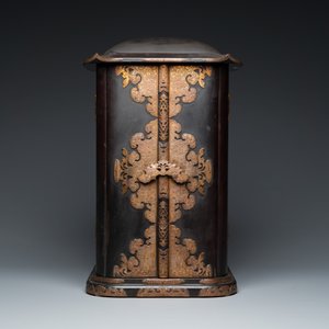 Ecrin zushi figurant Fudō Myōō en bois laqué, doré et polychromé, Japon, Edo, 18/19ème — photo 3