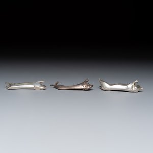 Édouard-Marcel Sandoz (1881–1971) for Maison Gallia, a set of 18 Art Deco silver-plated animal-form knife rests — 照片 12