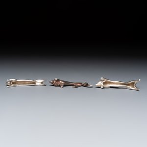 Édouard-Marcel Sandoz (1881–1971) for Maison Gallia, a set of 18 Art Deco silver-plated animal-form knife rests — 照片 13
