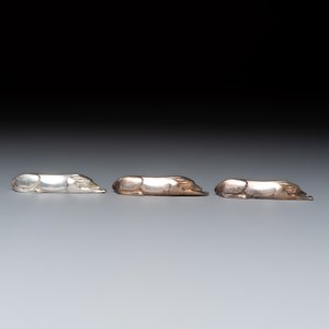 Édouard-Marcel Sandoz (1881–1971) for Maison Gallia, a set of 18 Art Deco silver-plated animal-form knife rests — 照片 15