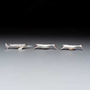 Édouard-Marcel Sandoz (1881–1971) for Maison Gallia, a set of 18 Art Deco silver-plated animal-form knife rests — 照片 19