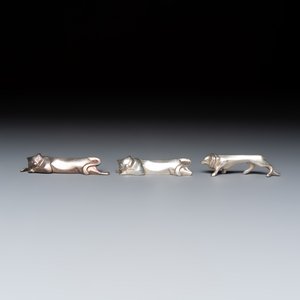 Édouard-Marcel Sandoz (1881–1971) for Maison Gallia, a set of 18 Art Deco silver-plated animal-form knife rests — 照片 2