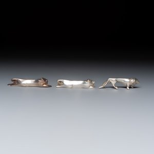 Édouard-Marcel Sandoz (1881–1971) for Maison Gallia, a set of 18 Art Deco silver-plated animal-form knife rests — 照片 3