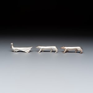 Édouard-Marcel Sandoz (1881–1971) for Maison Gallia, a set of 18 Art Deco silver-plated animal-form knife rests — 照片 6