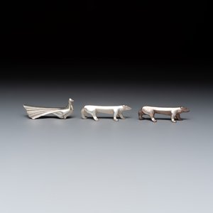 Édouard-Marcel Sandoz (1881–1971) for Maison Gallia, a set of 18 Art Deco silver-plated animal-form knife rests — 照片 7