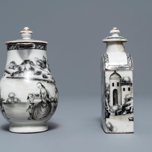 Een 11-delig Chinees grisaille theeservies met Europees decor, Qianlong — foto 11
