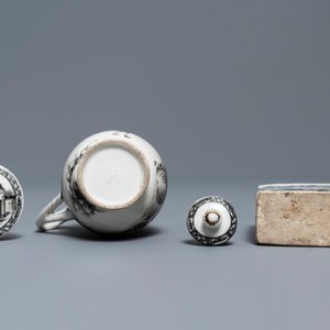 Een 11-delig Chinees grisaille theeservies met Europees decor, Qianlong — foto 13