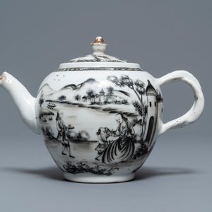 Een 11-delig Chinees grisaille theeservies met Europees decor, Qianlong — foto 2