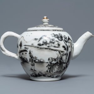 Een 11-delig Chinees grisaille theeservies met Europees decor, Qianlong — foto 4