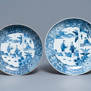 Een 119-delig Chinees blauw-wit 'Romance of the Western chamber' servies, Qianlong — foto 15
