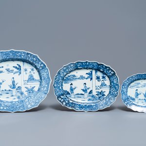 Een 119-delig Chinees blauw-wit 'Romance of the Western chamber' servies, Qianlong — foto 23
