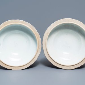 Een 119-delig Chinees blauw-wit 'Romance of the Western chamber' servies, Qianlong — foto 29