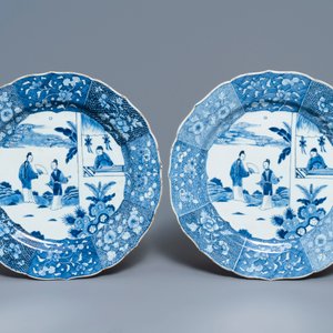 Een 119-delig Chinees blauw-wit 'Romance of the Western chamber' servies, Qianlong — foto 6
