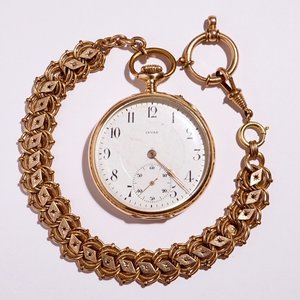 Een 14 karaats gouden zakhorloge in origineel etui, Invar, Zwitserland, begin 20e eeuw — foto 1