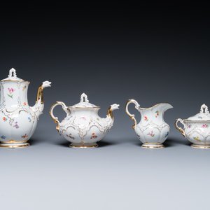 Een 43-delig servies in polychroom Meissen porselein, Duitsland, 19/20e eeuw — foto 15