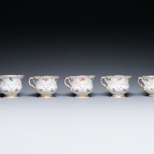 Een 43-delig servies in polychroom Meissen porselein, Duitsland, 19/20e eeuw — foto 8