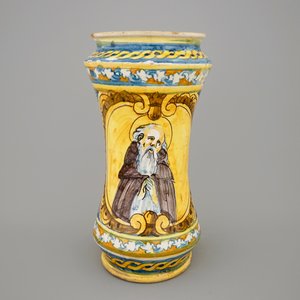 Een albarello in Italiaanse majolica, Palermo, 17e eeuw — foto 2