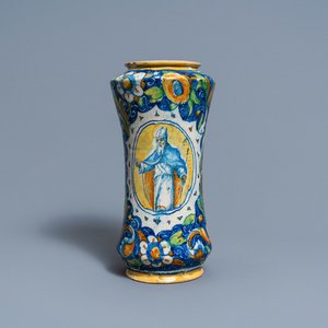 Een albarello in Italiaanse majolica, Venetië, atelier Maestro Domenico, 16e eeuw — foto 1